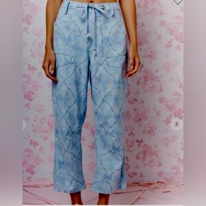 Women's Rareraw Blue Cropped Pants Bow Design